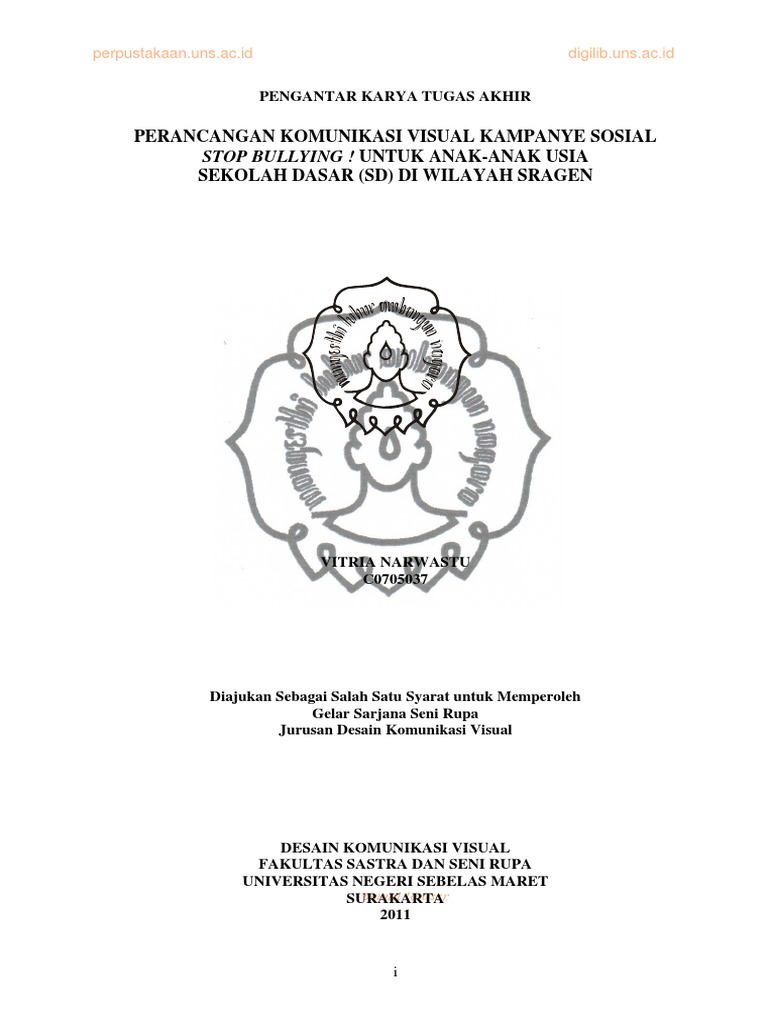 PERENCAGAN KOMUNIKASI VISUAL KAMPANYE SOSIAL STOP BULLYING UNTUK