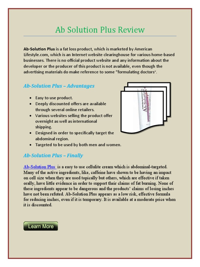 Ab Solution Plus Fat Loss Review | PDF | Self-Improvement | Wellness