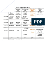 Stage 3 Timetable