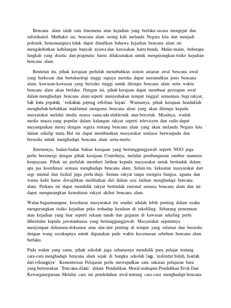 Karangan Bencana Alam Pdf