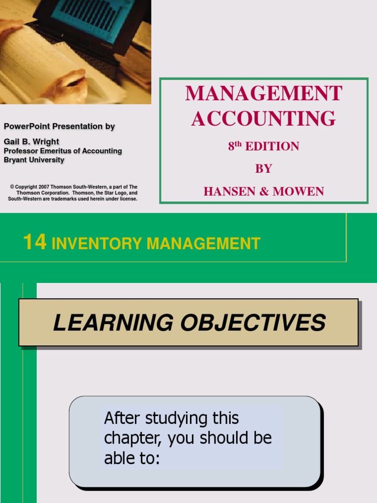 Hansen AISE IM Ch14 | PDF | Inventory | Production And Manufacturing