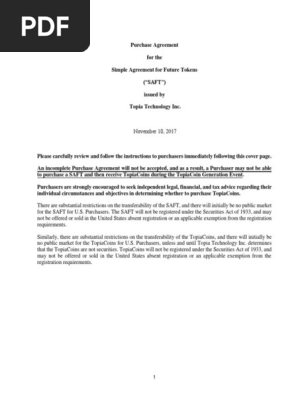 SAft Purchase Agreement