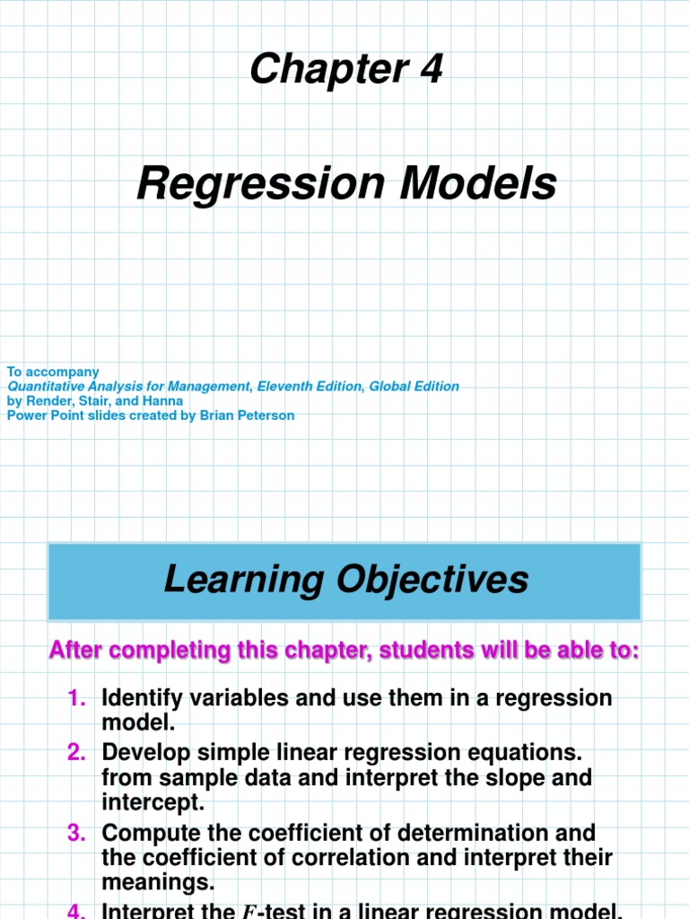 Quantitative Analysis For Management Ch04 Pdf Regression Analysis