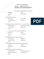 B - Com Sem V - Advertisement and Sales Promotion MCQ