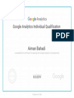 Google Analytics Individual Qualification: Aiman Bahadi