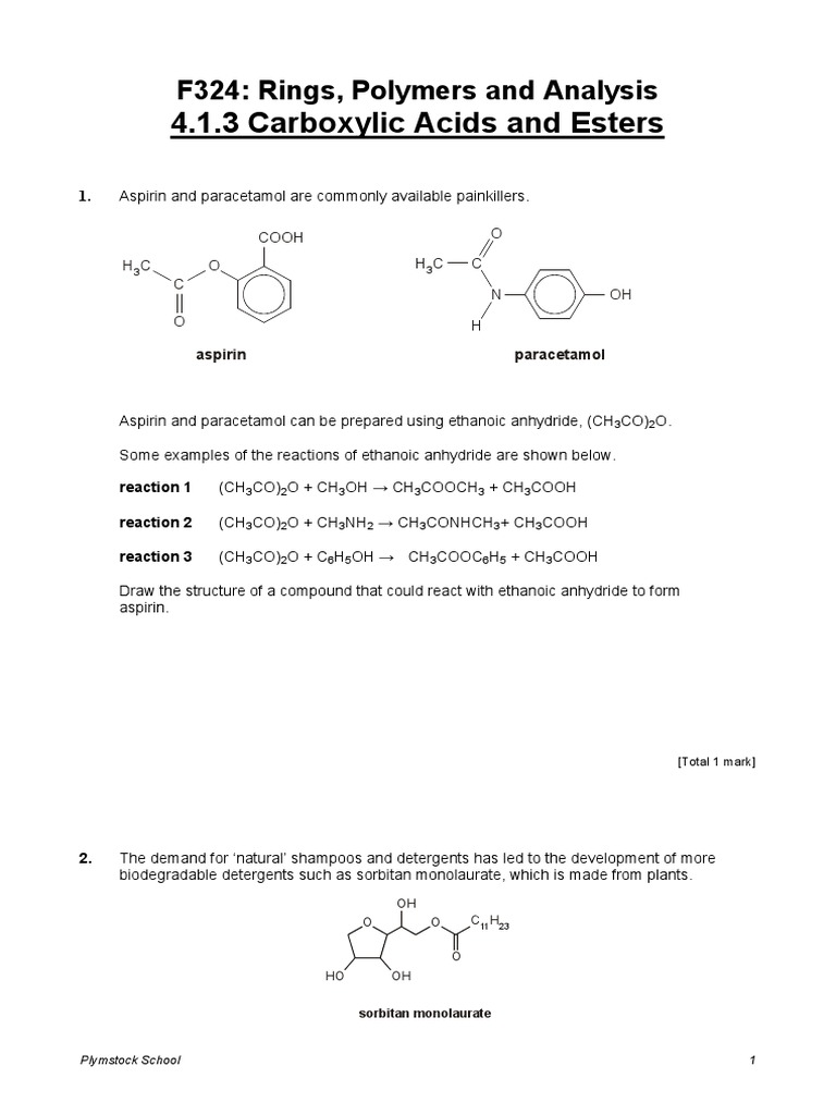 Carboxylic Acids and Esters Overview | PDF | Ester | Glycerol