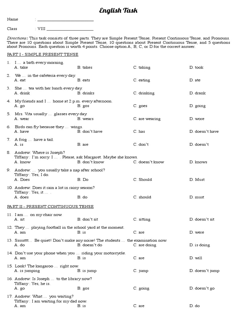 Present Perfect Tenses Soal Tes Pilihan Ganda Jawabanku Id