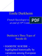 Durkheim On Suicide
