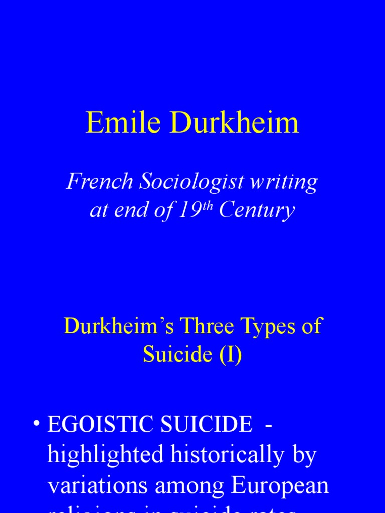 Durkheim On Suicide | Download Free PDF | Émile Durkheim | Behavioural ...