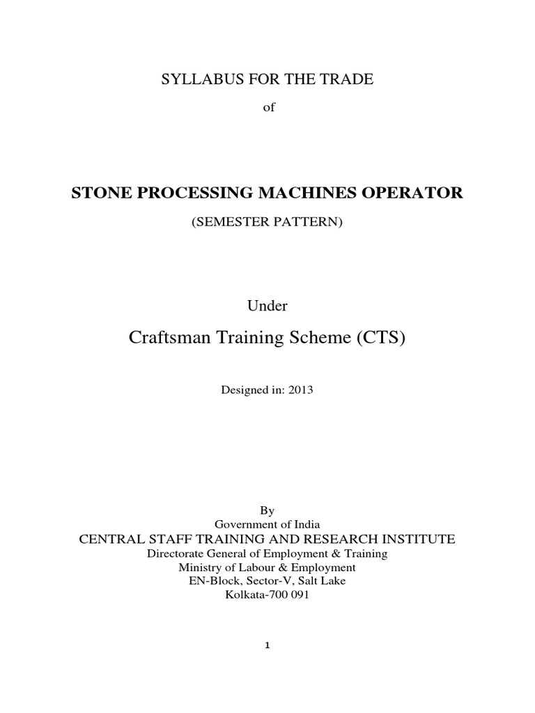 Stone Processing Machine Operator Syllabus | PDF | Strength Of ...