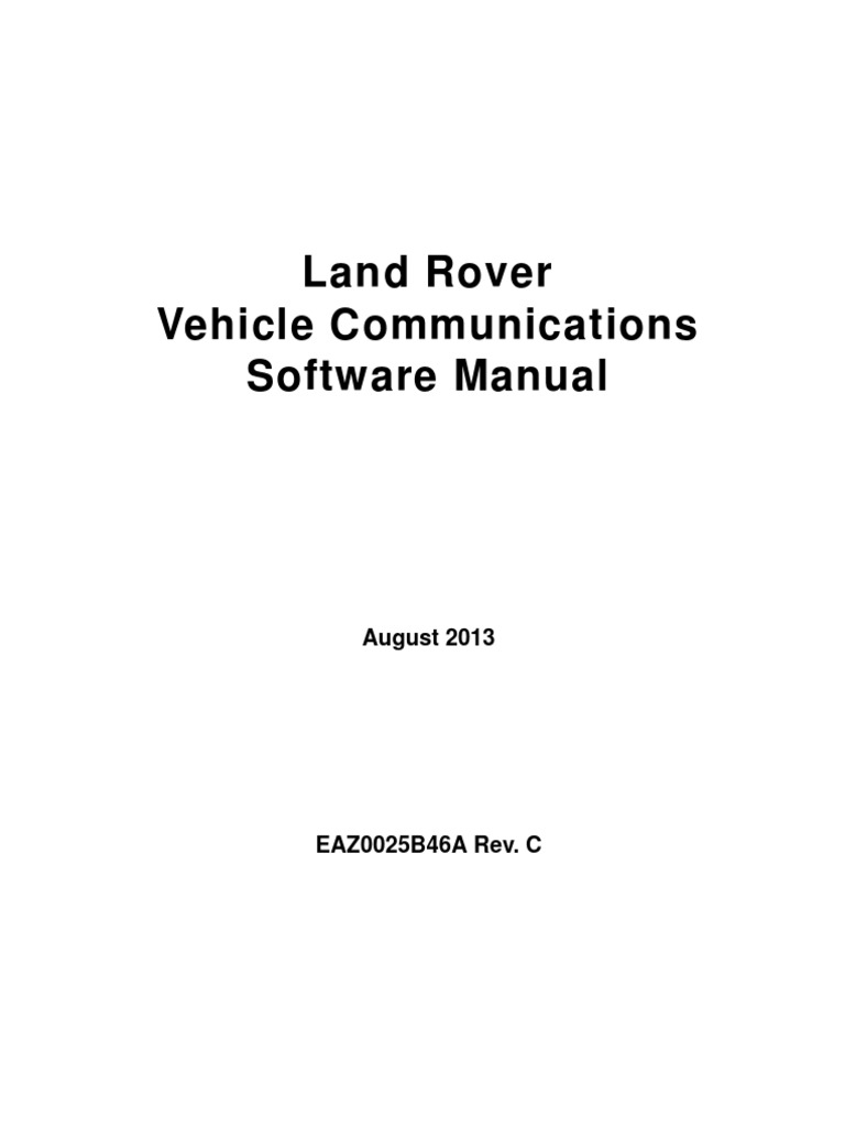 Land Rover Vehicle Communications Software Manual: August 2013 | PDF ...