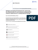 Toward A Conceptual Framework For Measuring The Effectiveness of Course Based Undergraduate Research Experiences in Undergraduate Biology