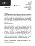 Autonomy as Aesthetic Practice