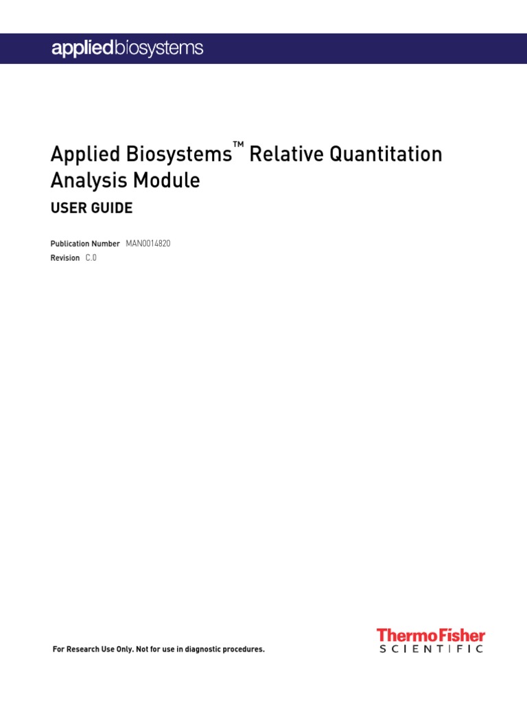 Manual Thermo Fisher Cloud RQ PDF Gene Expression Scientific Control