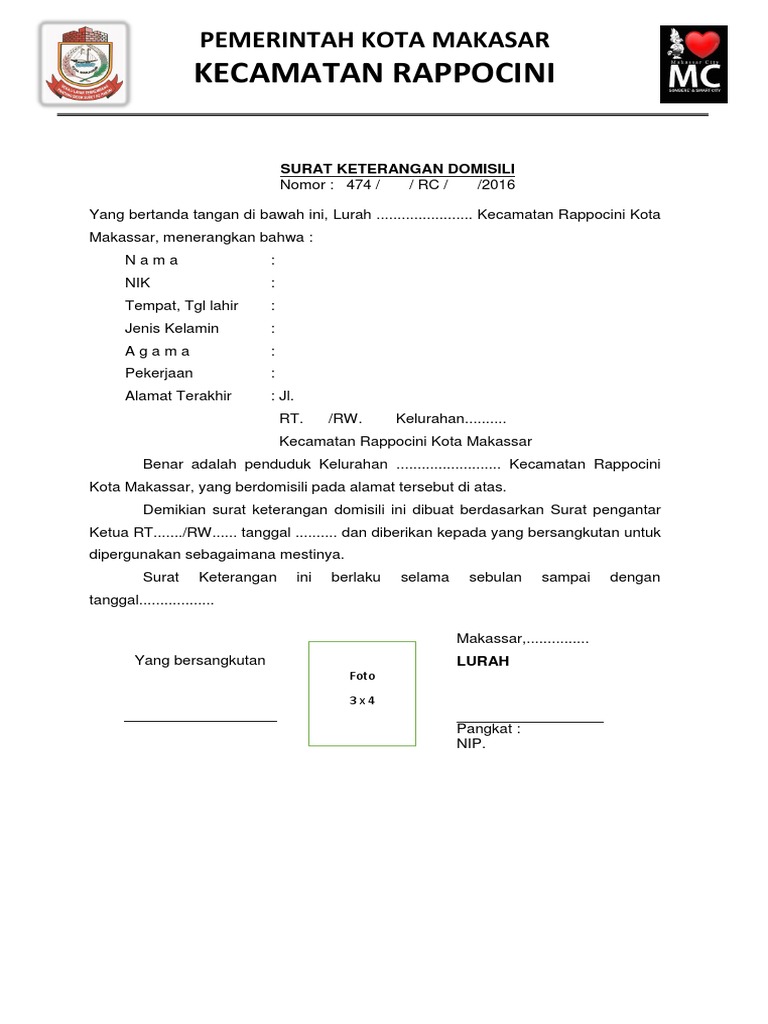 Surat Keterangan Domisili Pdf
