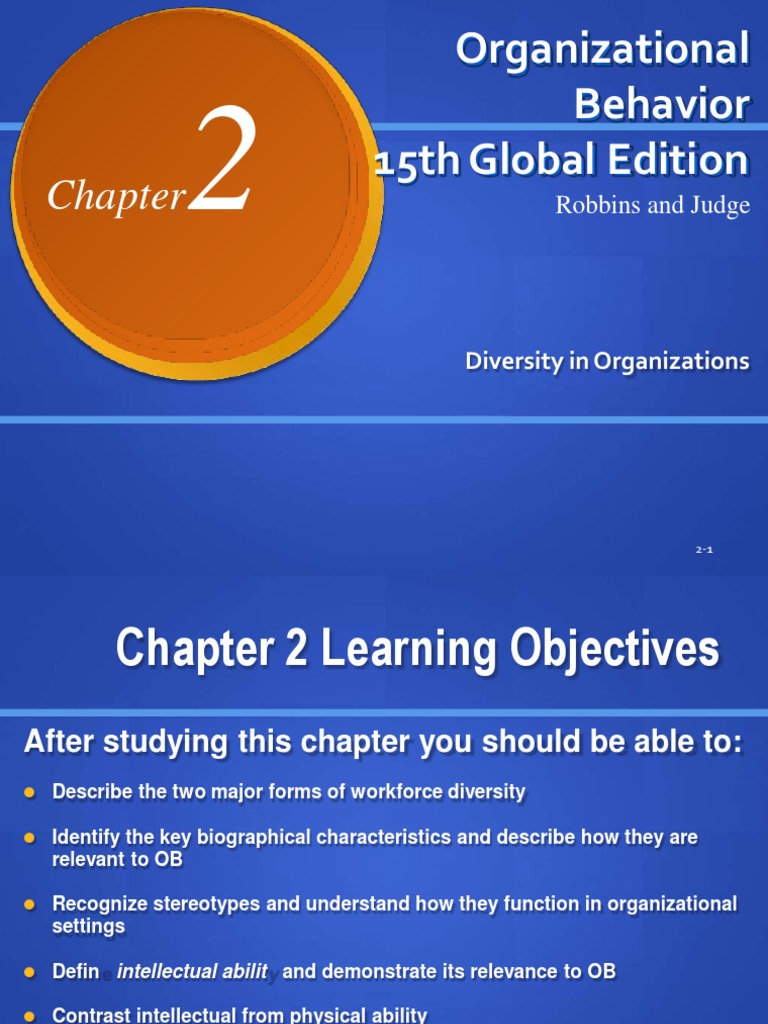 OB Robbins Chapter 2 | PDF | Discrimination | Stereotypes