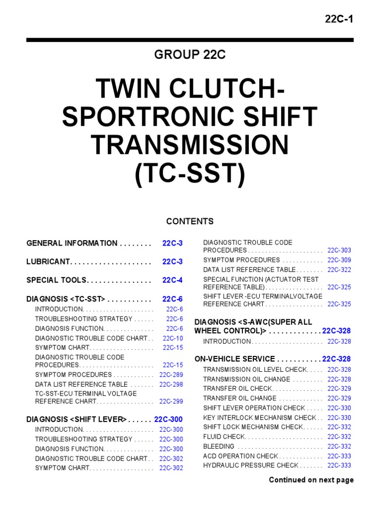 TC-SST Transmission Diagnostics Guide | PDF | Clutch | Transmission ...