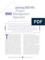 A Project Management Approach: Sustaining SOX 404