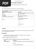 Setting Up Adaptation Transport Organizer