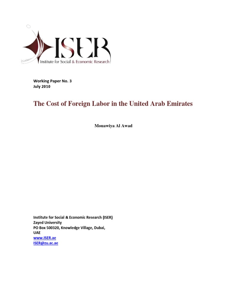 Working Paper No 3 Version 3 | PDF | Labour Economics | Foreign Worker