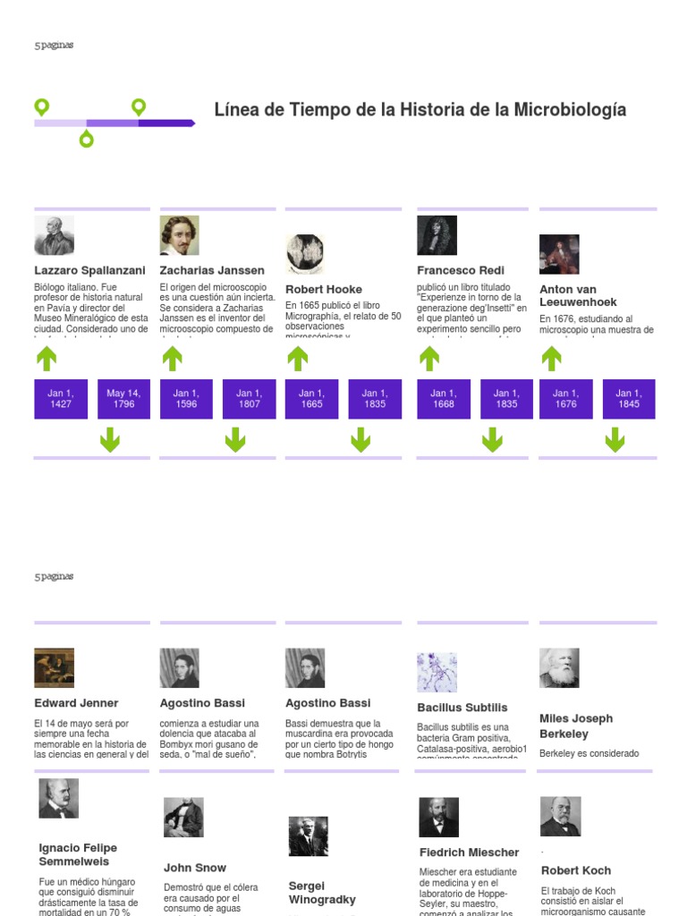 Linea de Tiempo Historia de La Microbiologia General Virus Microscopio