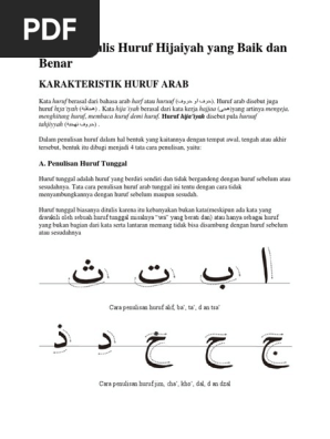 Cara Menulis Huruf Hijaiyah Yang Baik Dan Benar Pdf