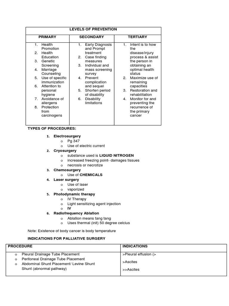 Levels of Prevention Primary Secondary Tertiary | PDF | Cytopathology ...
