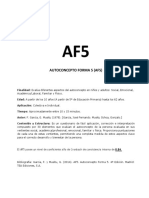 AF5 Autoconcepto evaluación multidimensional 10-62 años