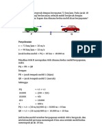 Sebuah Mobil Bergerak Dengan Kecepatan 72 KM