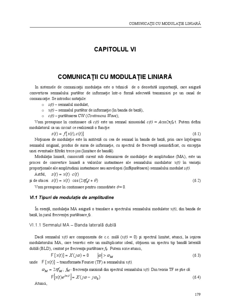 Comunicatii Cu Modulatie Liniara | PDF