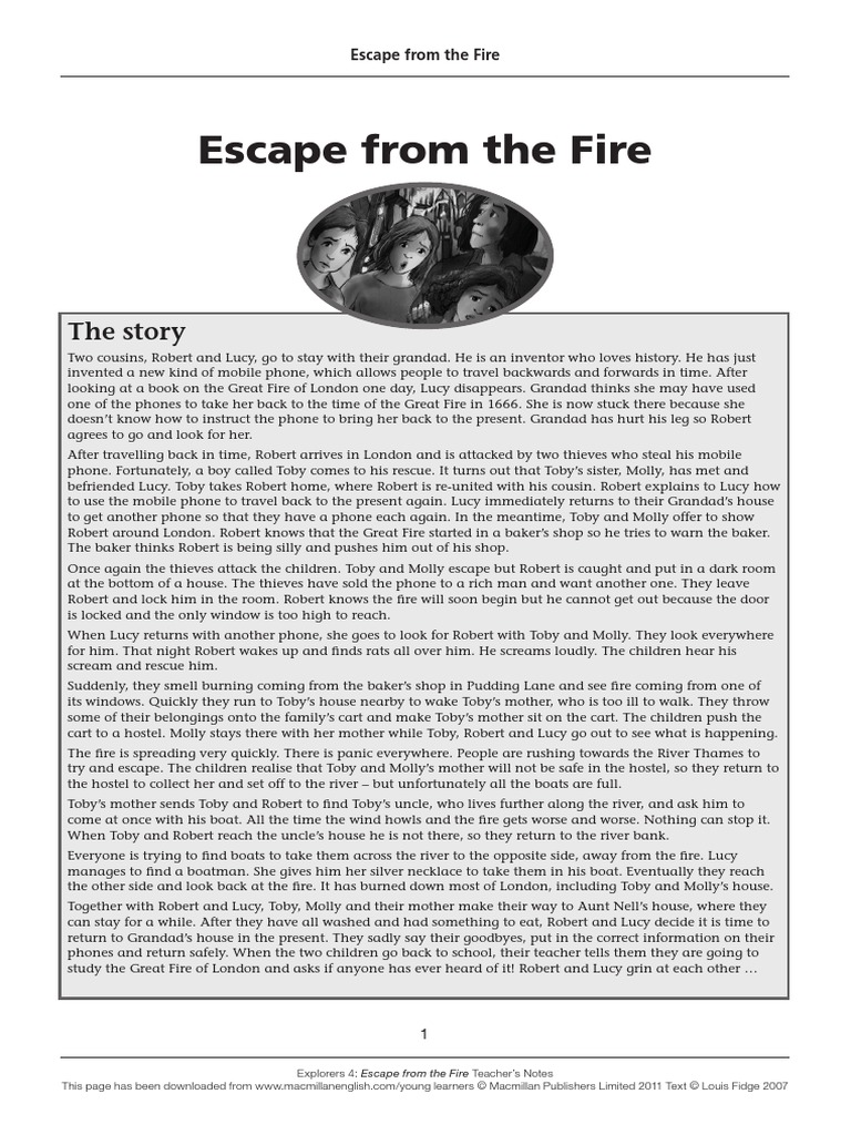 ESCAPE FROM THE FIRE Teacher Notes PDF | PDF | Reading Comprehension ...