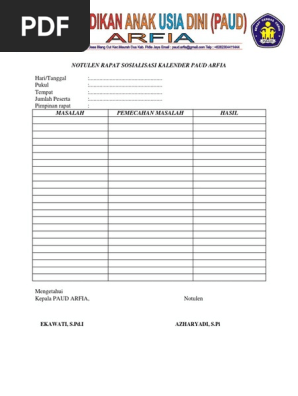 2421 Sosialisasi Kalender Pendidikan Paud Arfia