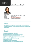 Travel Consultant Resume Sample