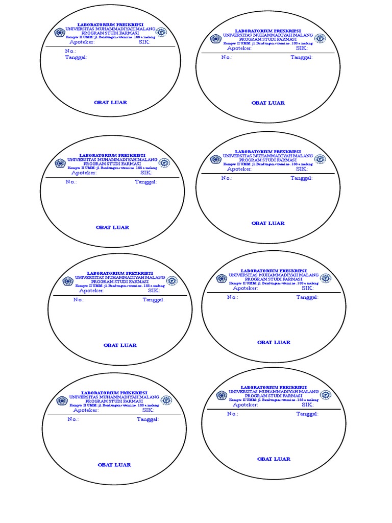 Gambar Etiket Biru - Gambar Putih