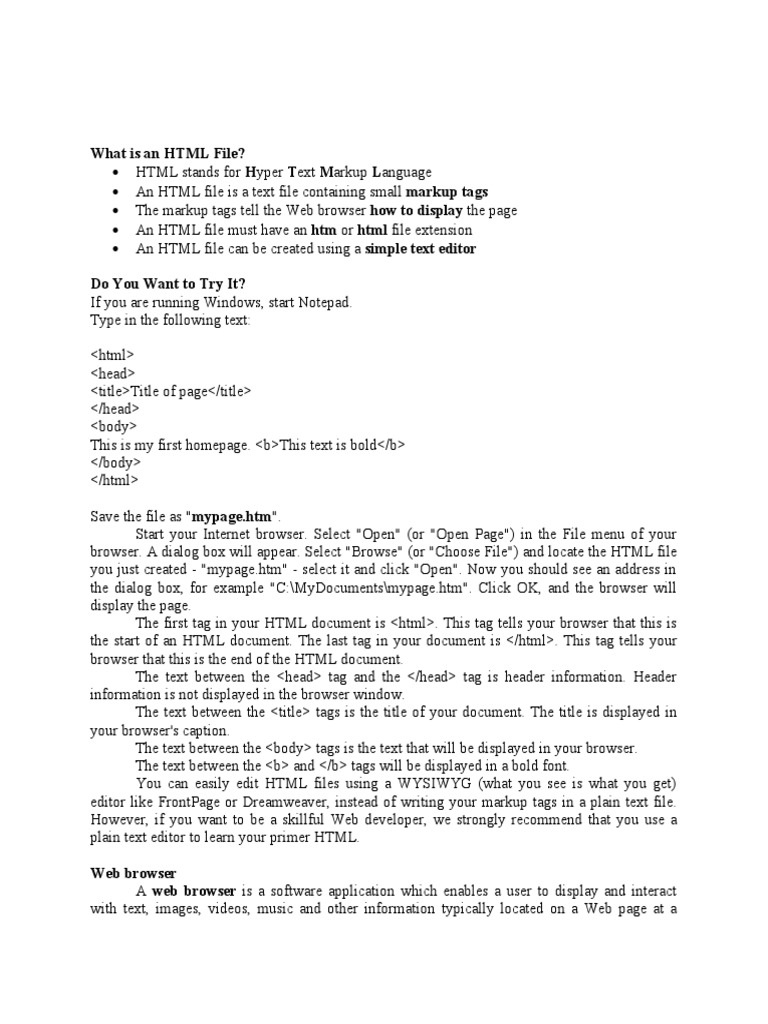 Introduction to HTML Basics | PDF | Wide Area Network | Html Element