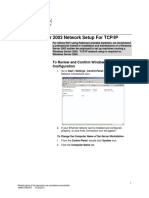 Network Settings Using Windows 2003