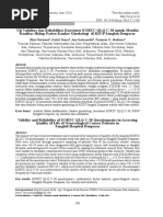 Download Uji Validitas Dan Reliabilitas Kuesioner EORTC QLQ C-30 Untuk Menilai by moh fajar setiawan SN371488604 doc pdf