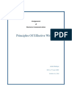 Principles of Effective Writing: Assignment of Business Communication