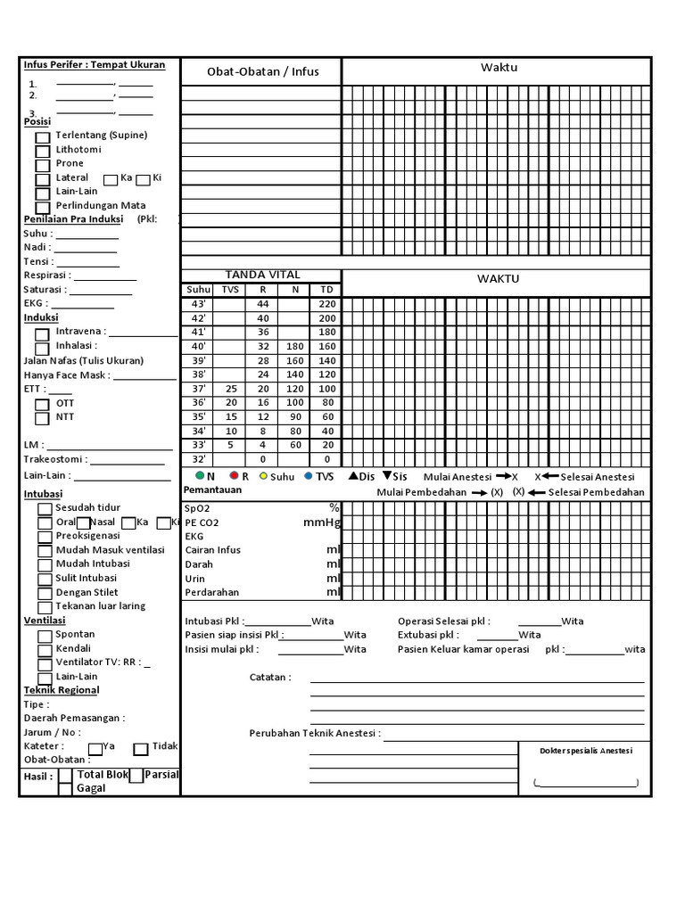 Form Monitoring Anestesi Hal 2 | PDF
