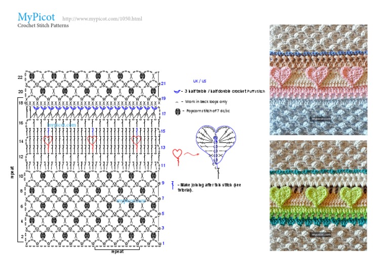 Free Crochet Heart Blanket Pattern | PDF