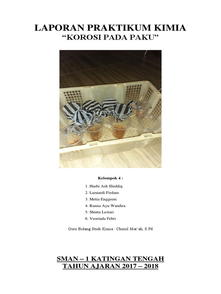 Laporan Praktikum Kimia Korosi Pada Paku Kelas XII