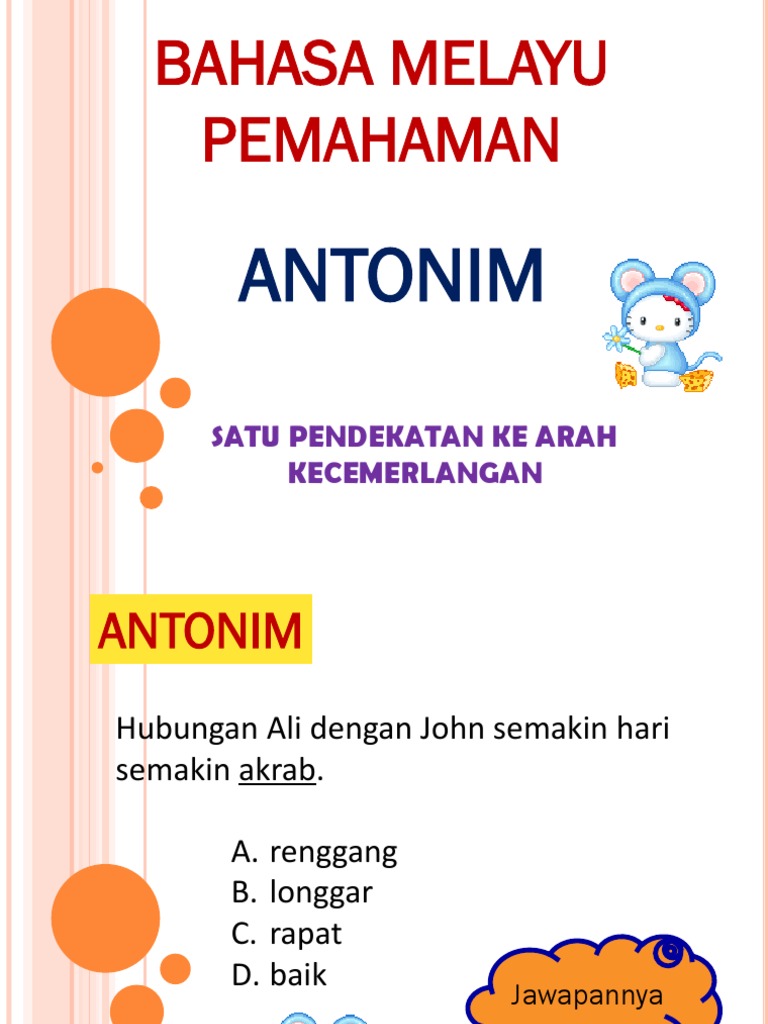 Antonim cermat Antonim cermat