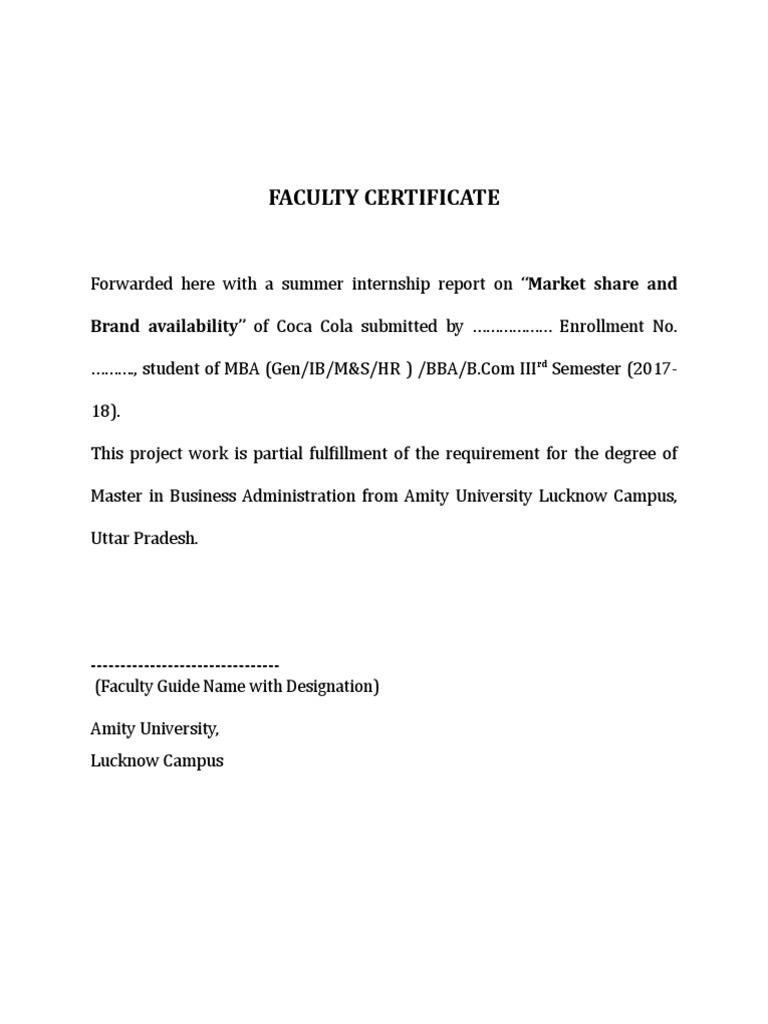 Faculty Certificate | PDF | Business | Art
