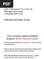 CIVL 2160 Tutorial T2 On Oct. 30 (Monday) Will Be Held in Rm2304 (Lift17/18) - HW2 Due Next Friday, 27 Oct