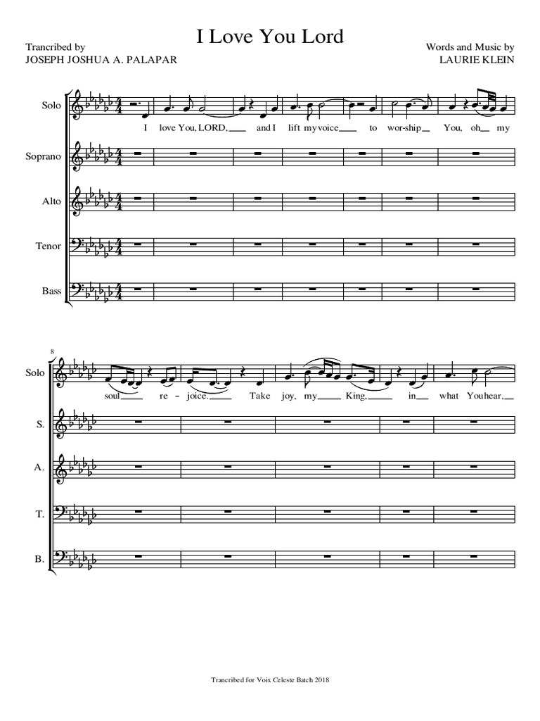 I Love You Lord Sheet Music | PDF | Choral Music | Vocal Music