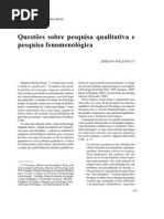 Questões sobre pesquisa qualitativa e pesquisa fenomenológica