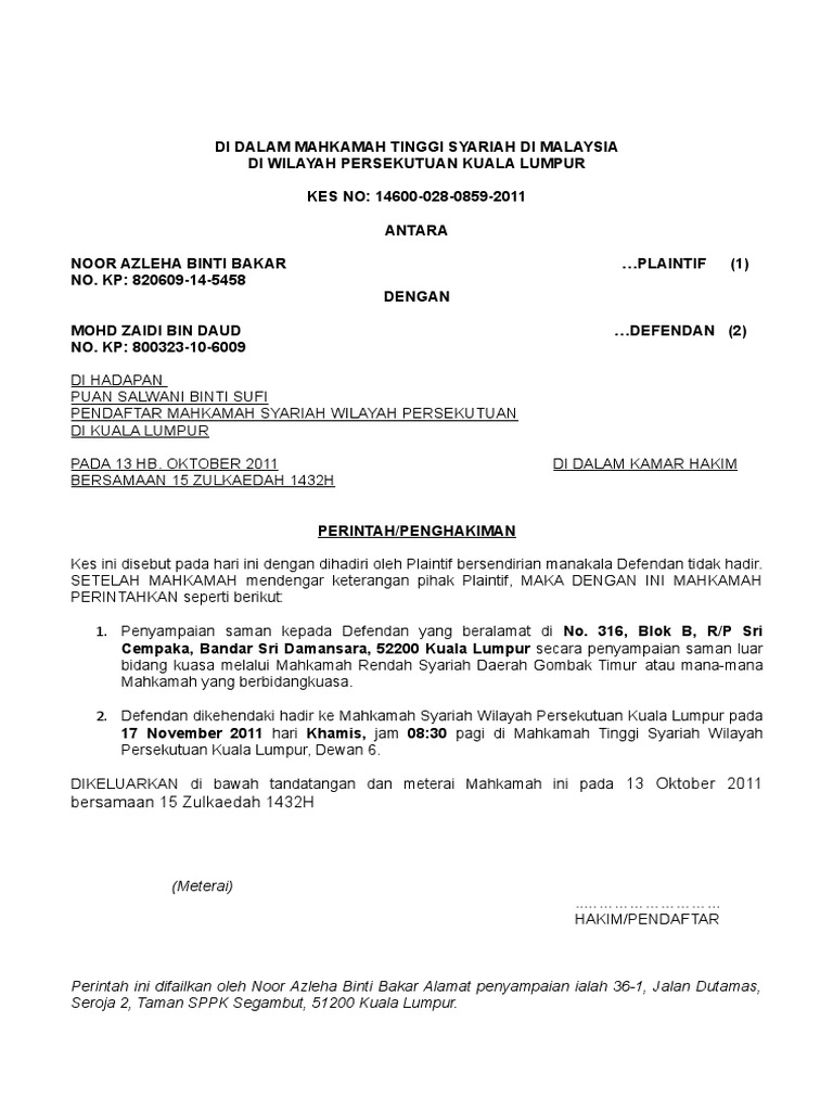 Saman Ahmad Shaifuddin V Roslinda Ramli Pdf