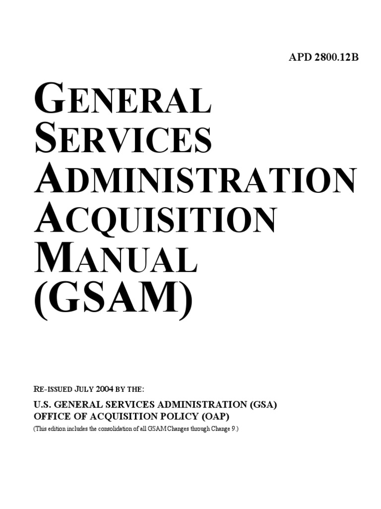 Gsa Acquisition General Services Administration Ratification