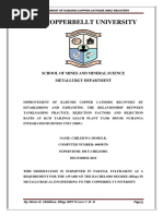 IMPROVEMENT OF KABUNDI COPPER CATHODE RECOVERY BY ESTABLISHING AND EXPLOITING THE RELATIONSHIP BETWEEN TANKLOADING PRACTICE, REJECTION FACTORS AND REJECTION RATES AT KCM TAILINGS LEACH PLANT TANK HOUSE NCHANGA INTEGRATED BUSINESS UNIT (NIBU)