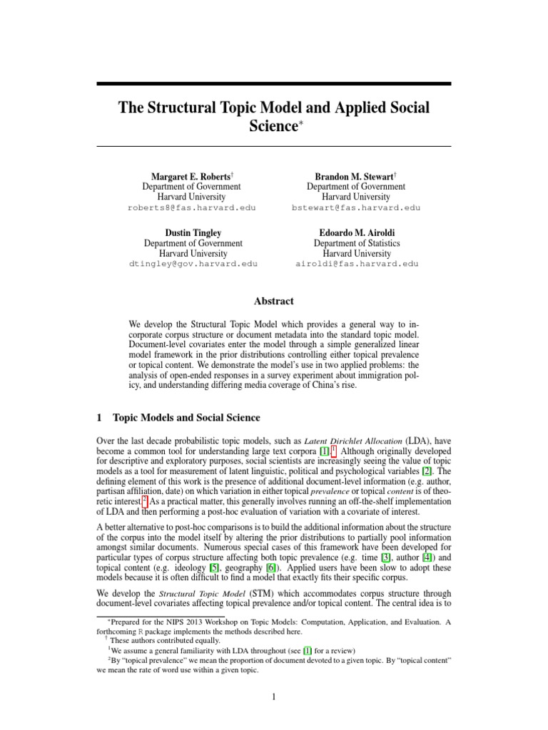 The Structural Topic Model and Applied Social Science | PDF | Taiwan ...
